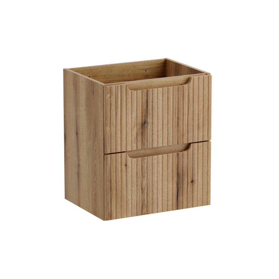Meuble Sous Vasque Vano 50 Cm Chêne Suspendu Avec 2 Tiroirs