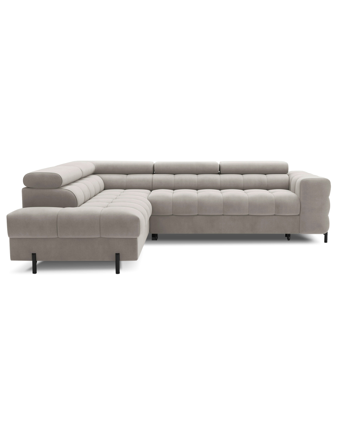 Canapé Convertible Beige Ferrum 5 Places Angle Gauche Salon Familial 276x93x200cm