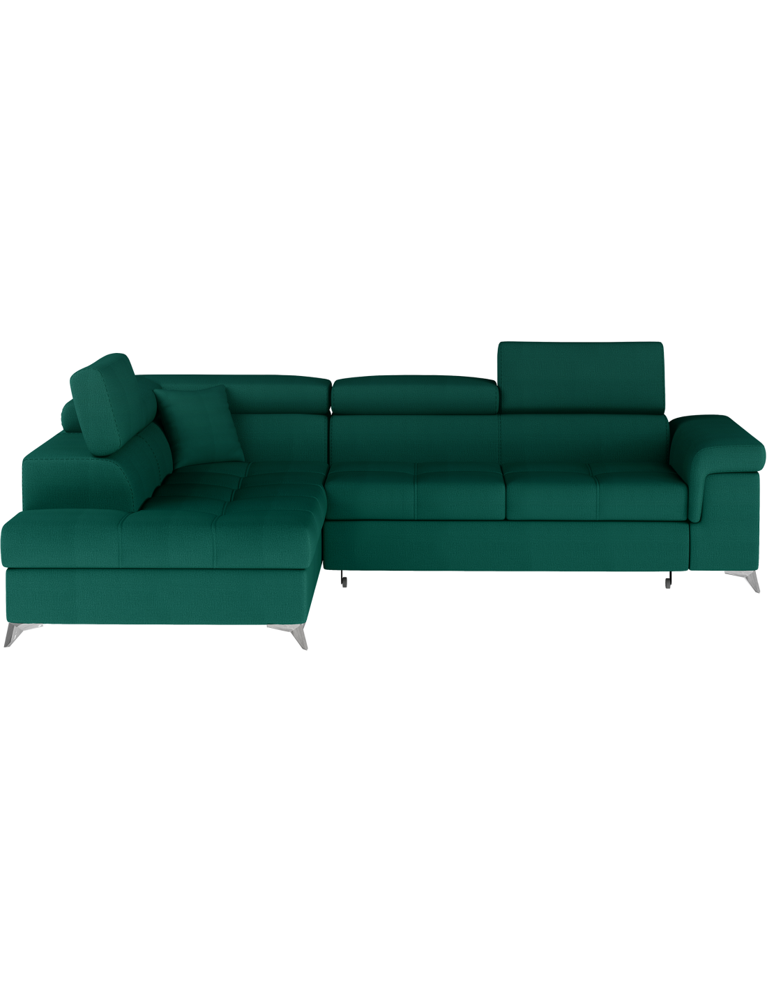 Canapé D'Angle Convertible Palazzo 4 Places Vert Foncé - Angle Gauche Avec 1 Coussin