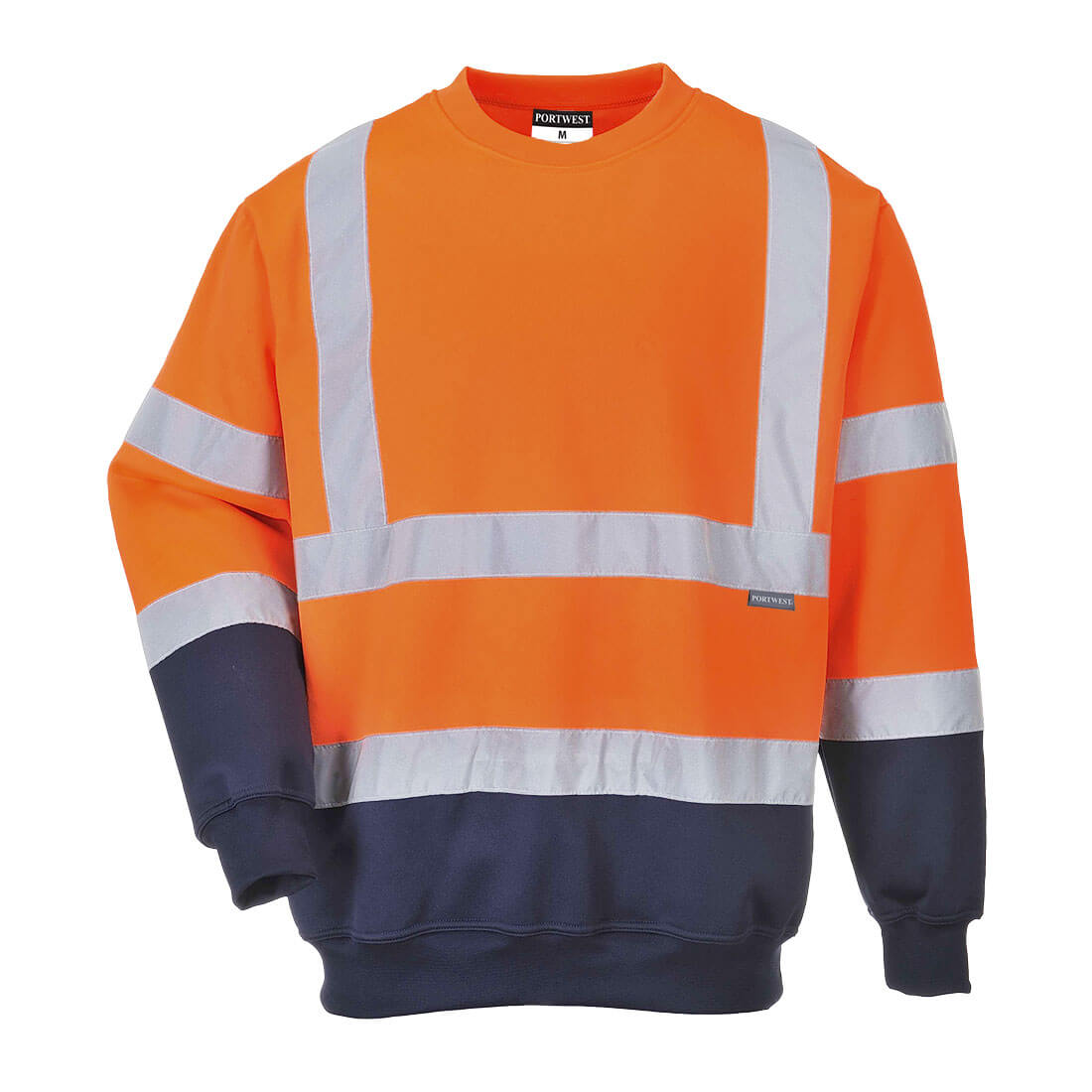Sweat Shirt Haute Visibilité Portwest Bicolore Hivis Orange / Marine Xl