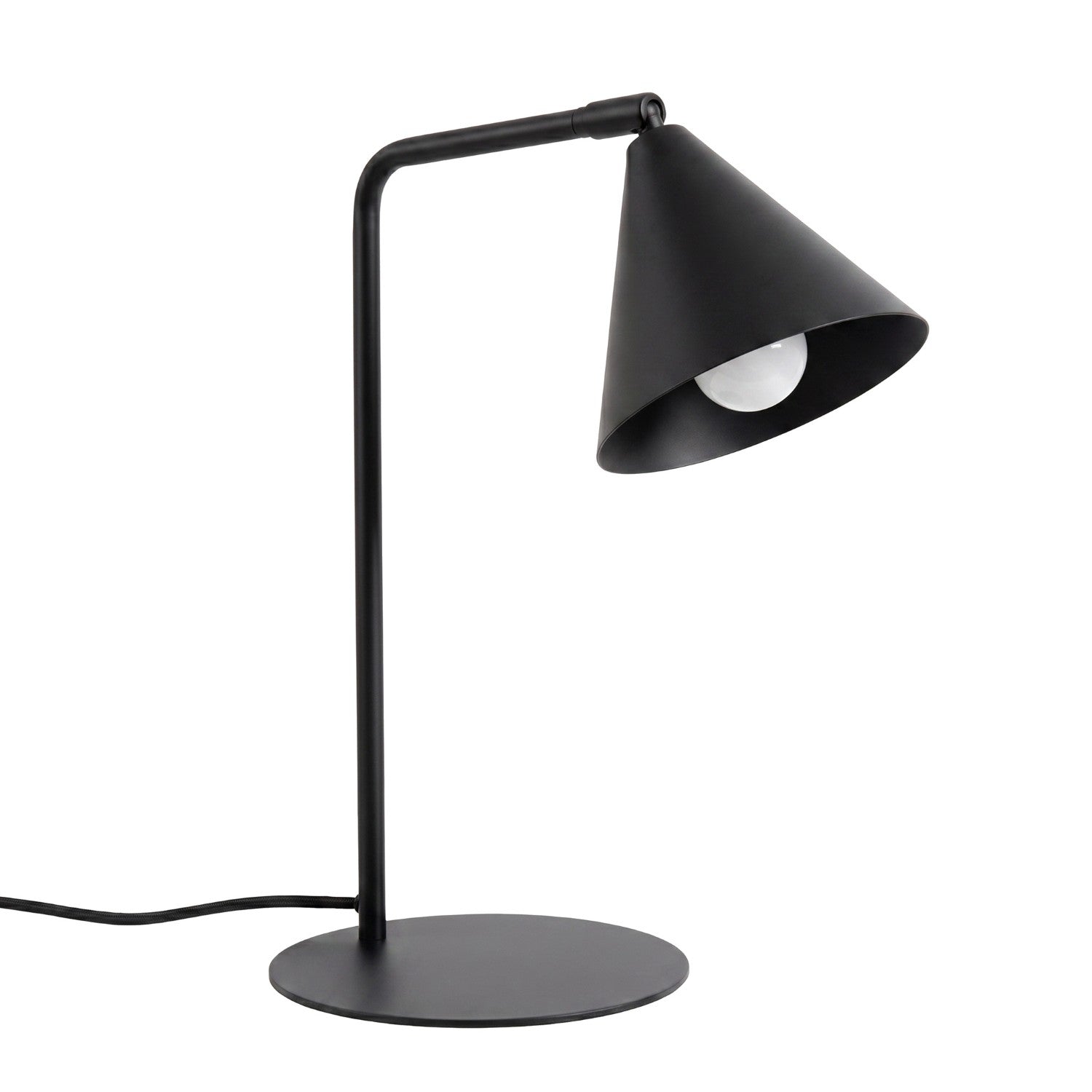 Lampe De Bureau Minimaliste Noire À Abat-jour Conique Orientable 1xe14 10w Nox Sollux Lighting