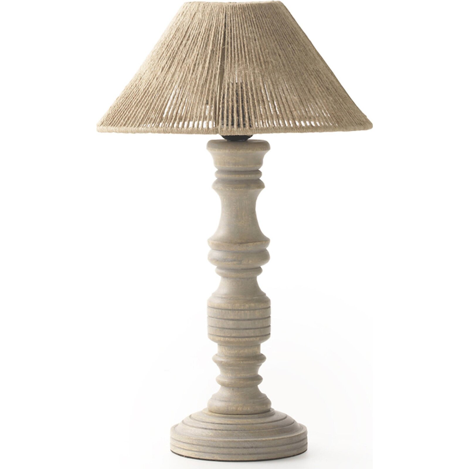 Lampe De Table En Bois Et Jute Esprit Artisanal Naturel - Bois Naturel Et Jute Beige