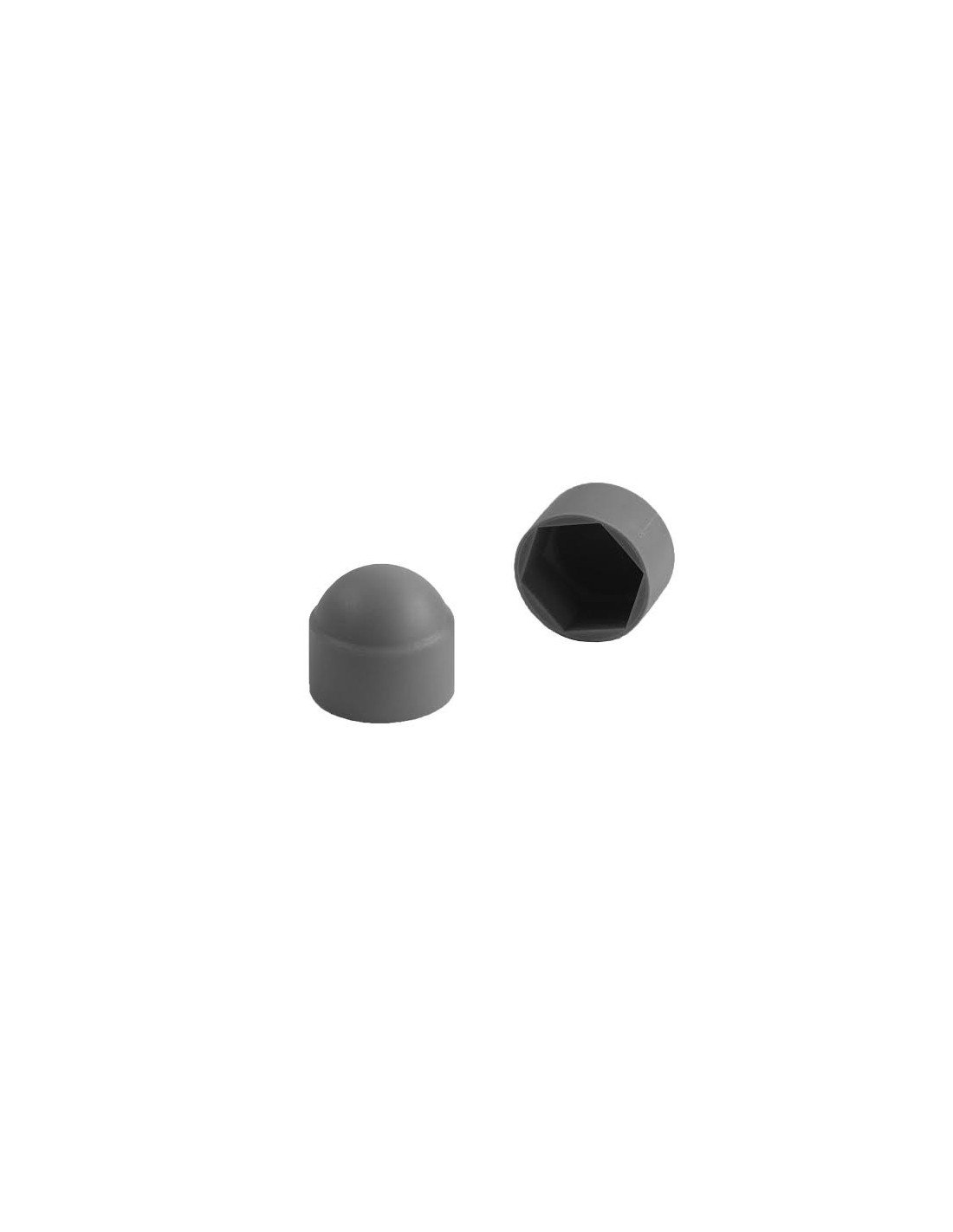 Cache Ecrou Ou Cache Tête Vis Tête Hexagonale Th M5 Nylon Gris Sur Plat 8-1 Pièce
