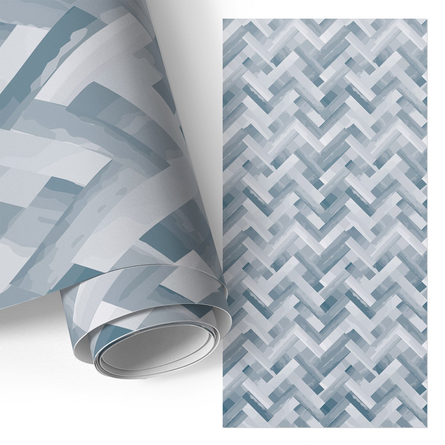 Film Adhesif Autocollant - Design Moderne - Imperméable - Pour Meubles - Pour Plans De Travail Chevrons Gris 50x100 Cm