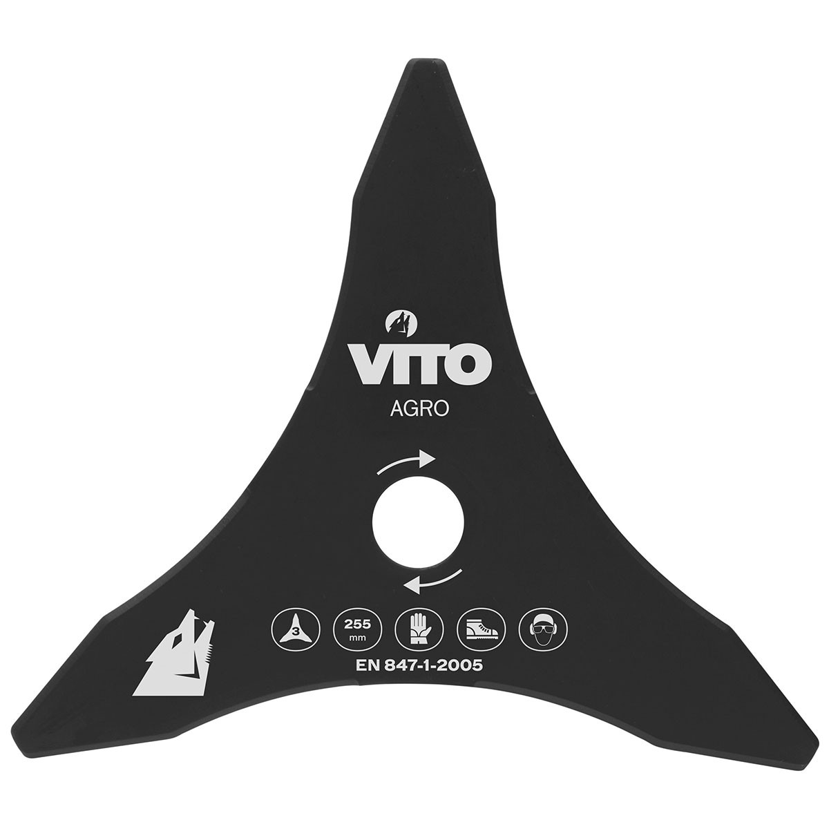 Lame De Coupe Pour Débroussailleuse 3 Dents Ø255mm Alesage 25.4 Vito