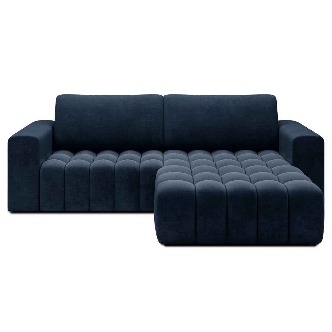Canapé D'Angle Convertible Dory Bleu Foncé 250 Cm Avec Coffre De Rangement Angle Droit
