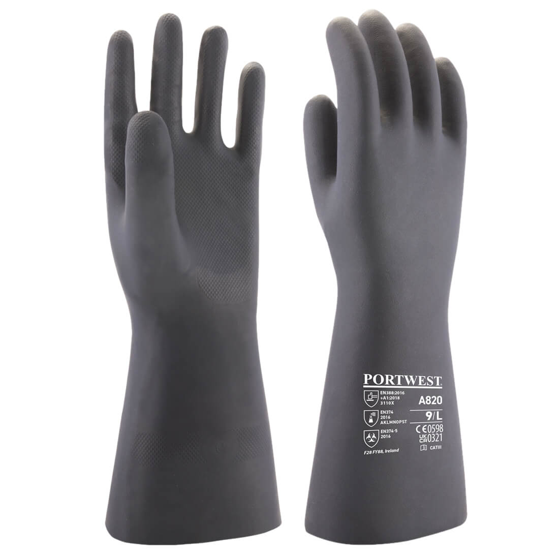 Gant Chimie Néoprène Couleur: Noir Taille M - Portwest