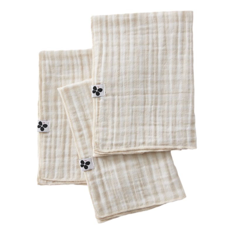Lot De 3 Serviettes De Table "vickie" 40 X 40 Cm Tissé Teint "gaze De Coton" L'Effet Papillon - Vickie Pampa -