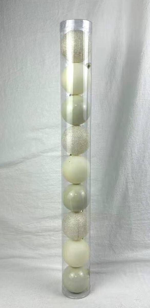 Lot De 9 Boules De Noël En Plastique Écru D. 60 Mm - Feeric Lights & Christmas