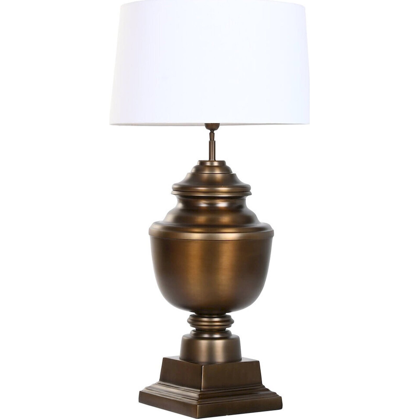 Lampe De Table Bronze Patiné Élégance Classique Et Intemporelle - Bronze Patiné Et Blanc Élégant
