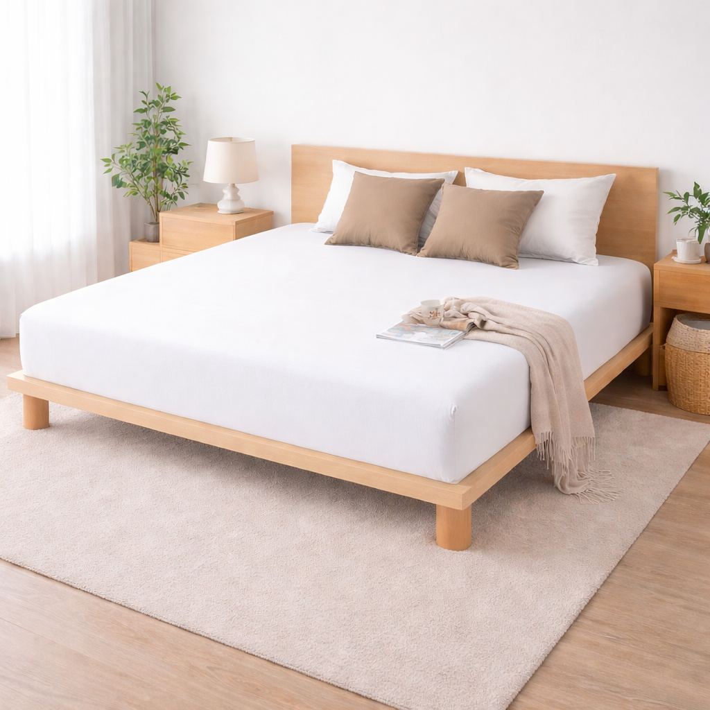 Drap-housse 140 X 190 Cm Sienna Blanc - Face Gaze De Coton & Coton 57 Fils - Bonnet 30 Cm
