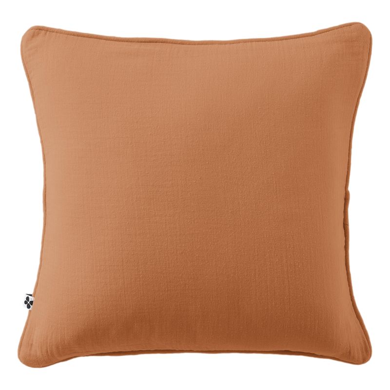 Coussin Déhoussable Avec Passepoil "gaïa" 45 X 45 Cm "gaze De Coton" L'Effet Papillon - Gaia Abricot -