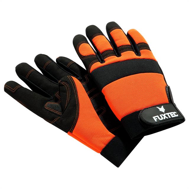 Gants De Jardinage - Taille M - Protection Pro Fuxtec Avec Velcro, En Polyester Et Cuir