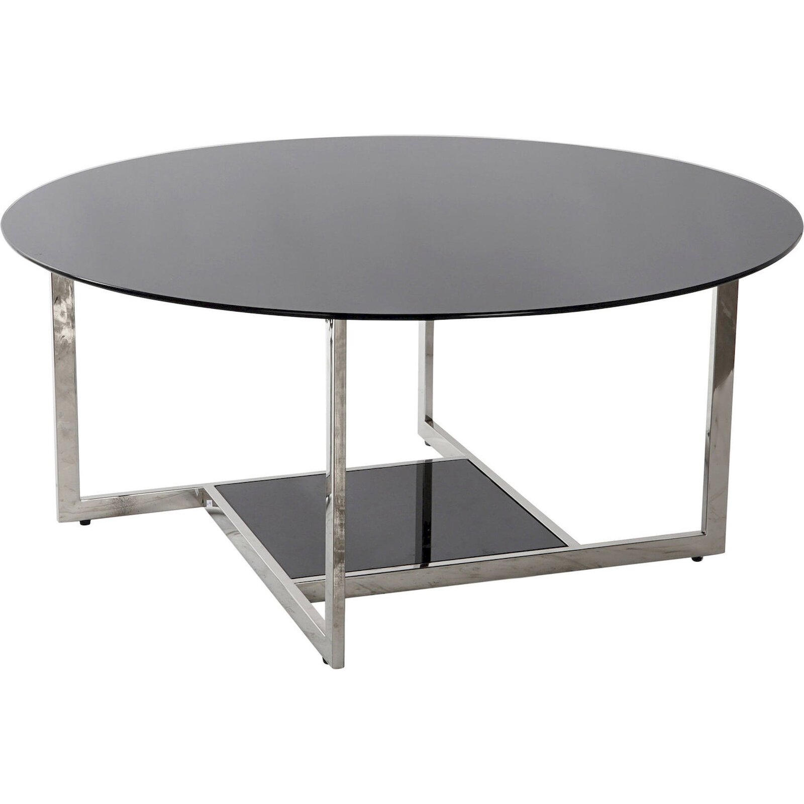 Table Basse Élégance Verre Et Acier Pour Salon Moderne - Noir Avec Touches Argentées