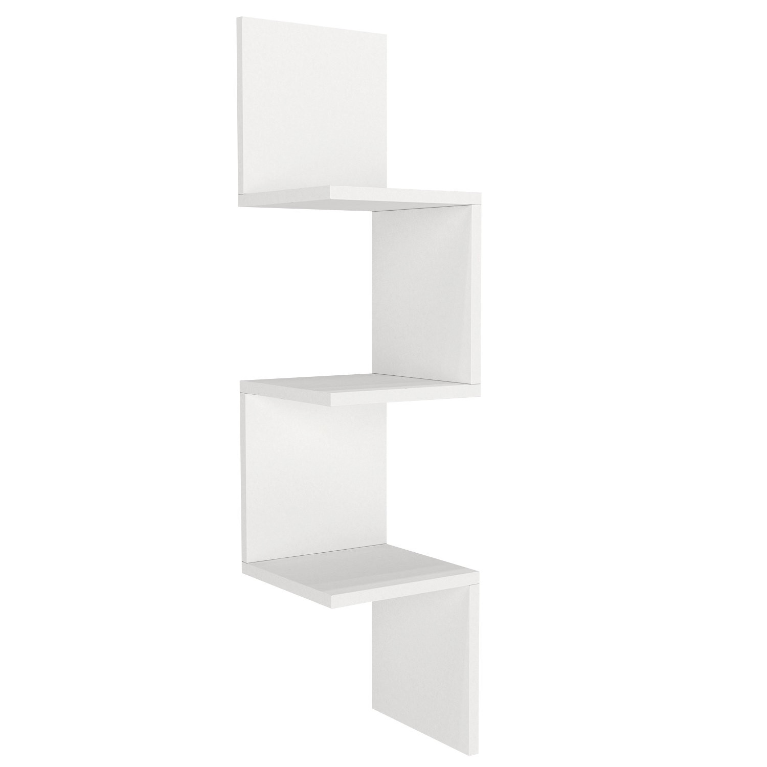 Étagère Murale En Bois "corner" - 25 X 25 X 105 Cm - Blanc