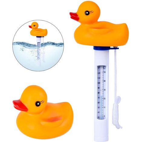 Thermomètre Flottant, Thermomètres De Piscine Flottant, Forme D'Animal De Dessin Animé À Eau Thermomètre Avec Corde Pour Piscines Intérieures Extérieures (thermomètre )