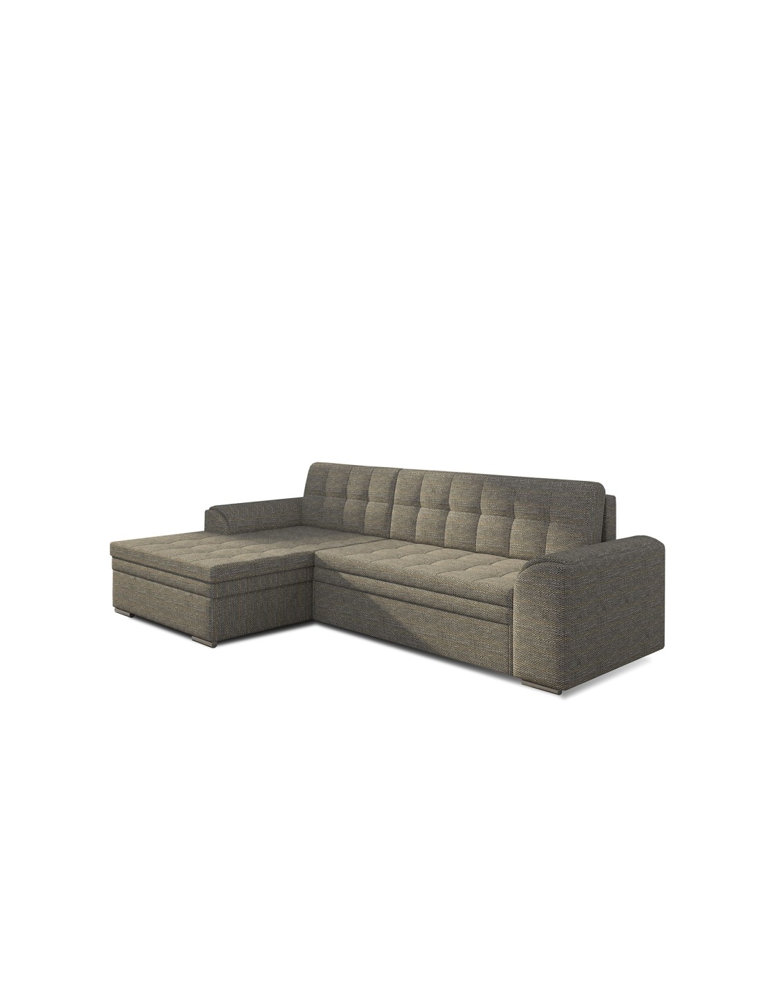 Canapé D'Angle Convertible Conforto 4 Places Gris - Angle Gauche