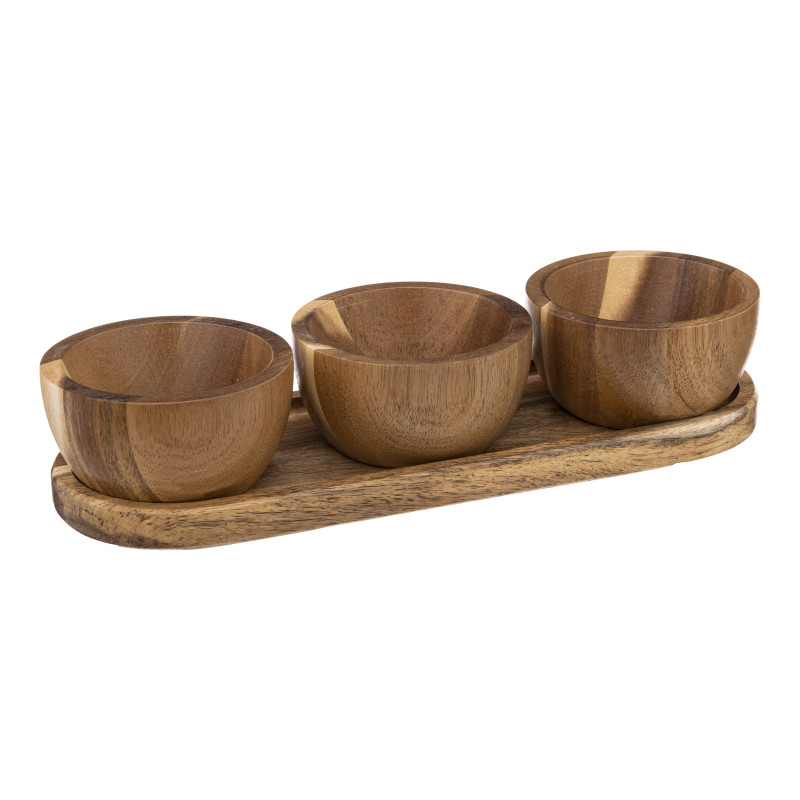 Service Apéritif 4 Pièces Acacia Secret De Gourmet - -
