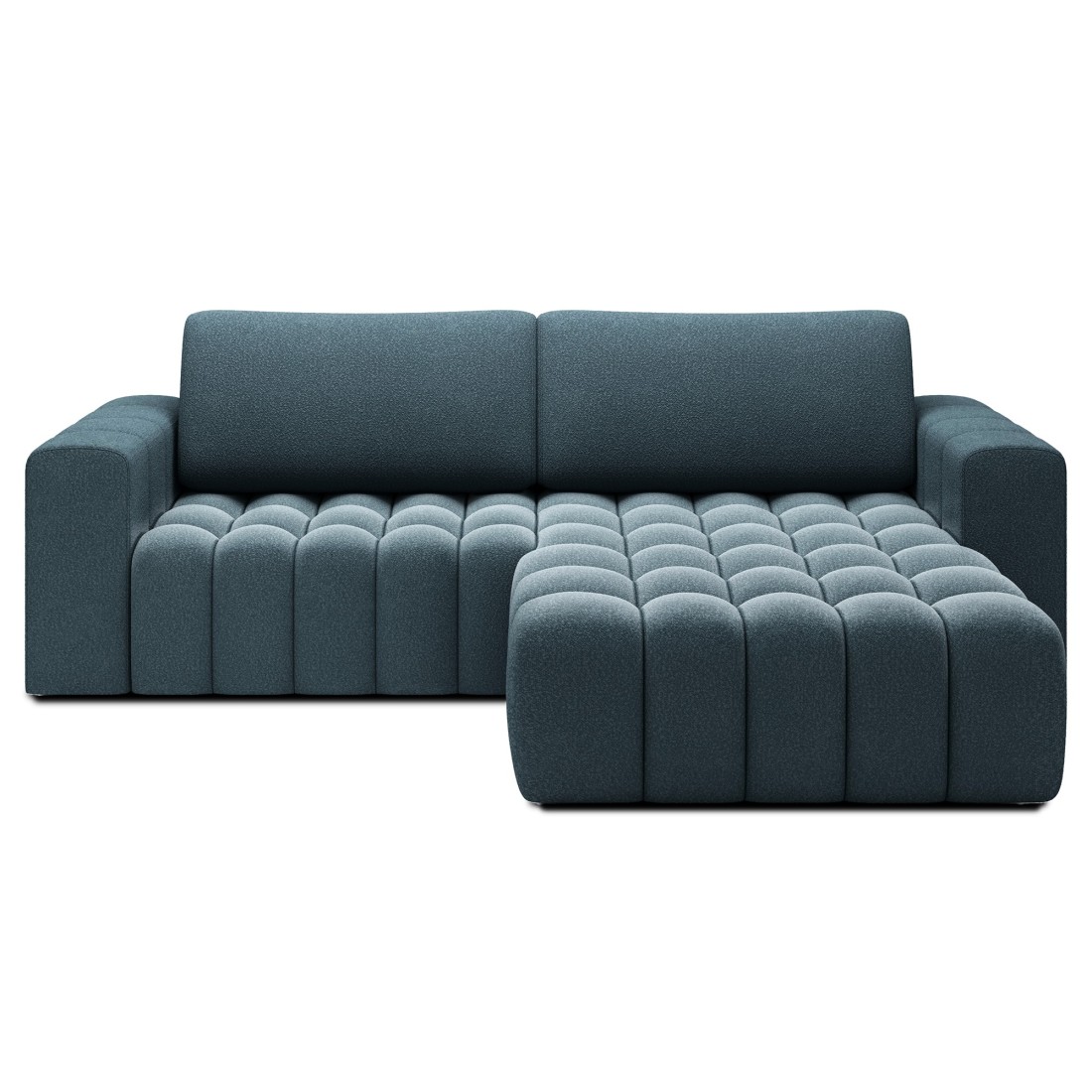 Canapé D'Angle Convertible Dory Bleu Nuit 250 Cm Avec Coffre De Rangement Angle Droit