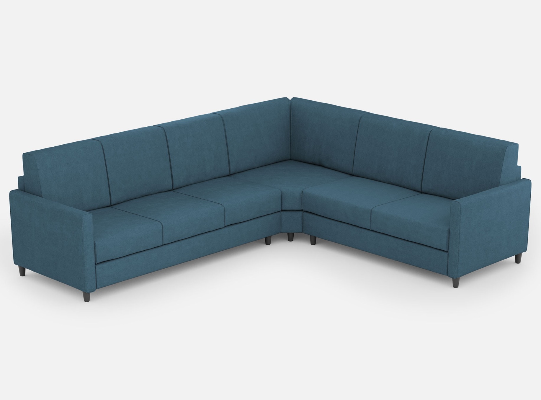 Canapé D'Angle Moderne Italien Tissu Bleu Korane - 5 Tailles 281x221 Cm-taille 281x221 Cm