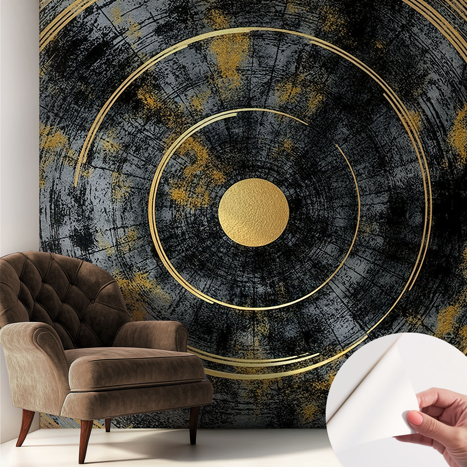 Papier Peint Autocollant Avec Imprimé Pour Cuisine Facile À Appliquer Pour Mur A Motif Dynamique Cosmique 250x250 Cm