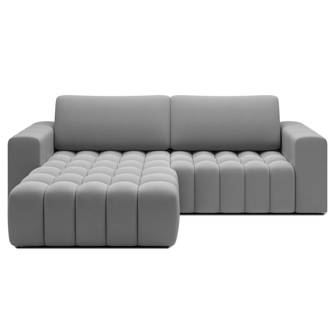 Canapé D'Angle Convertible Dory Gris 250 Cm Avec Coffre De Rangement Angle Gauche