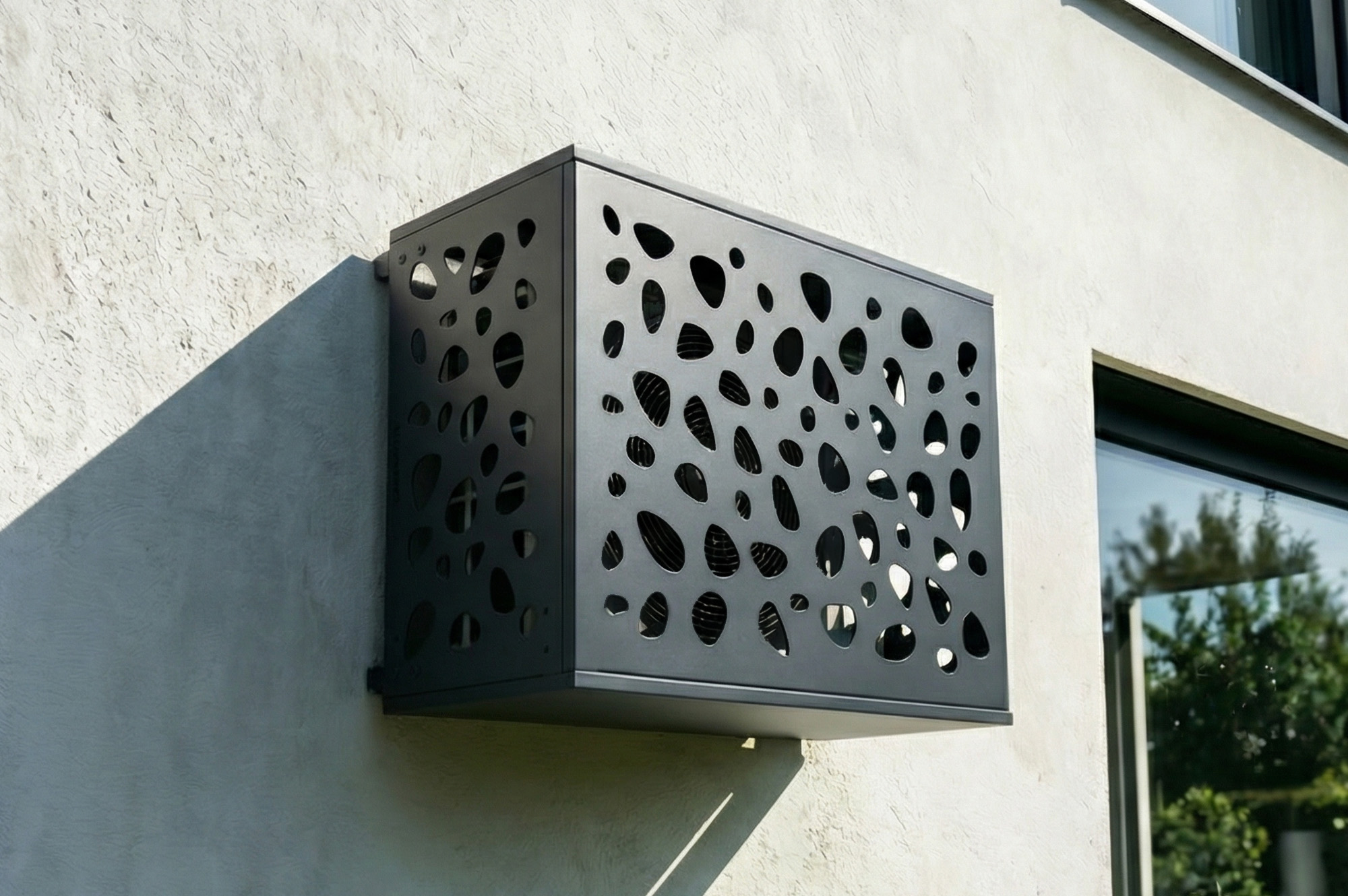 Cache Clim & Pompe À Chaleur Aneto Sunny Aluminium Gris Avec Face Inférieure - Taille S
