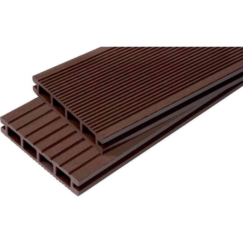 Mccover - Lame Terrasse Bois Composite Alvéolaire Dual - Coloris - Chocolat, Epaisseur - 25mm, Largeur - 14 Cm, Longueur - 240 Cm