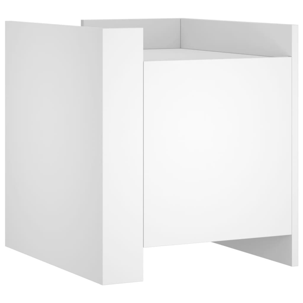 Table De Chevet Blanc 45 X 50 X 50 Cm Bois D'ingénierie Blanc Dec033409