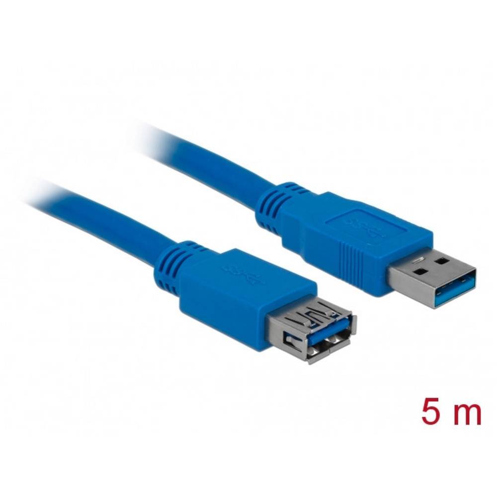 Câble Usb Usb 3.2 Gen1 (usb 3.0) Usb-a Mâle, Usb-a Femelle 5.00 M Bleu Contacts Dorés 82541 C676431 - Delock