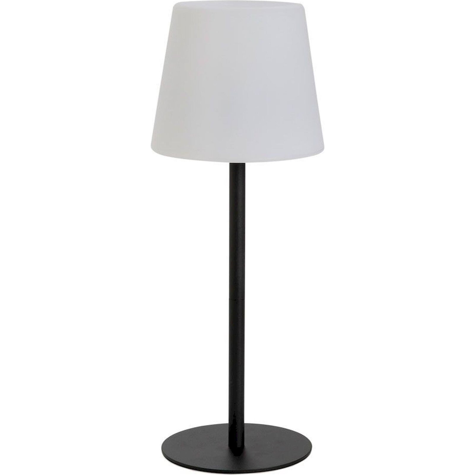 Lampe De Table Led Noire Sans Fil Design Moderne Rechargeable - Noir Mat Et Blanc Opale