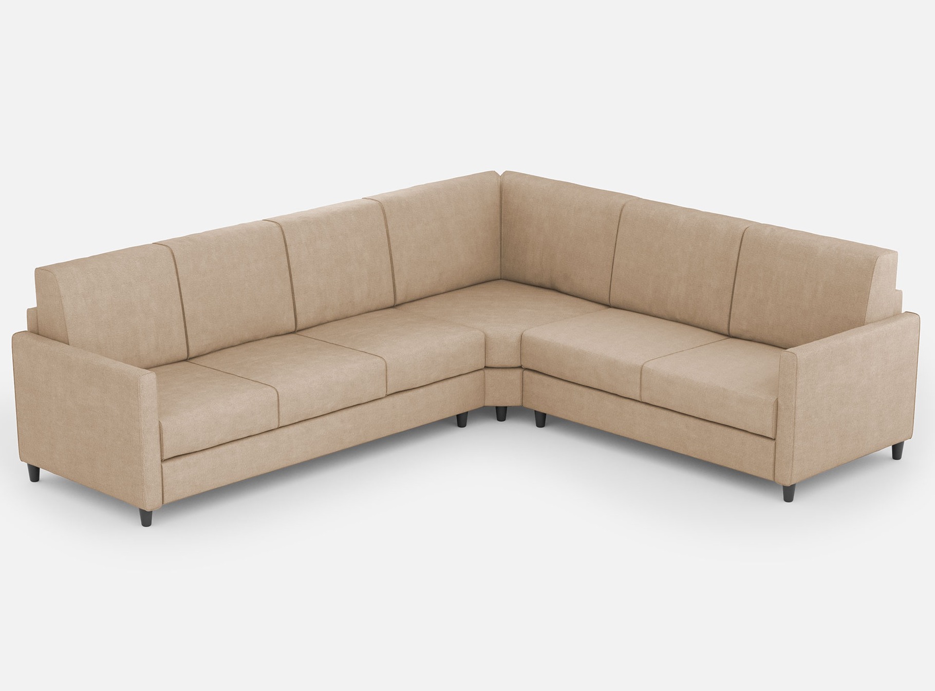 Canapé D'Angle Moderne Italien Tissu Beige Korane - 5 Tailles 281x241 Cm-taille 281x241 Cm
