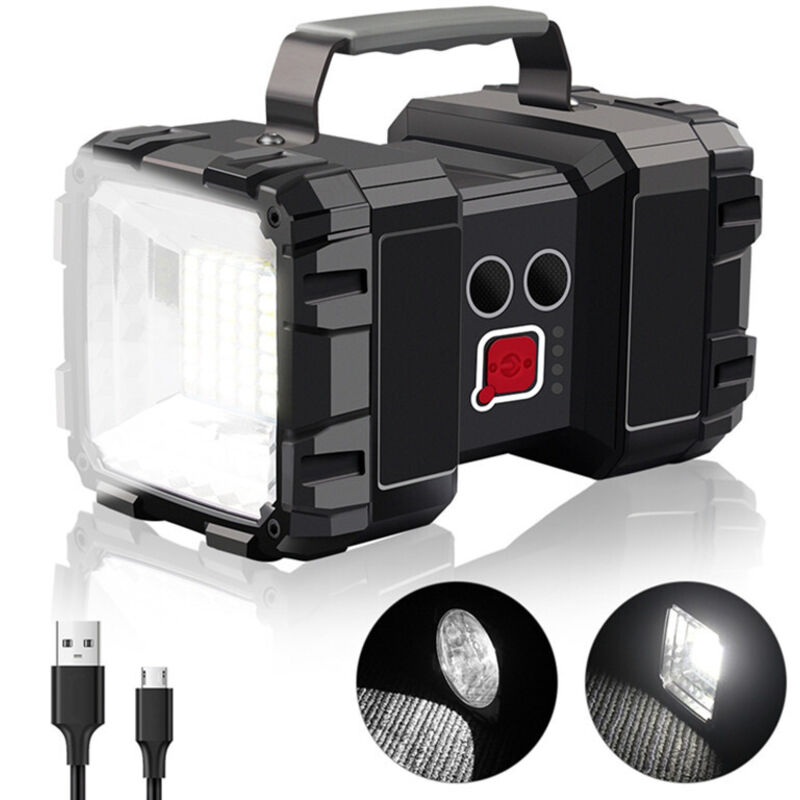 Lampe De Poche Led Rechargeable 10000 Mah 1200 Lm Ultra Longue Veille Haute Puissance Étanche Lanterne De Camping 7 Modes Super Lumineux Lampe De Recherche Led Avec Sortie Usb Power Bank [classe Énerg