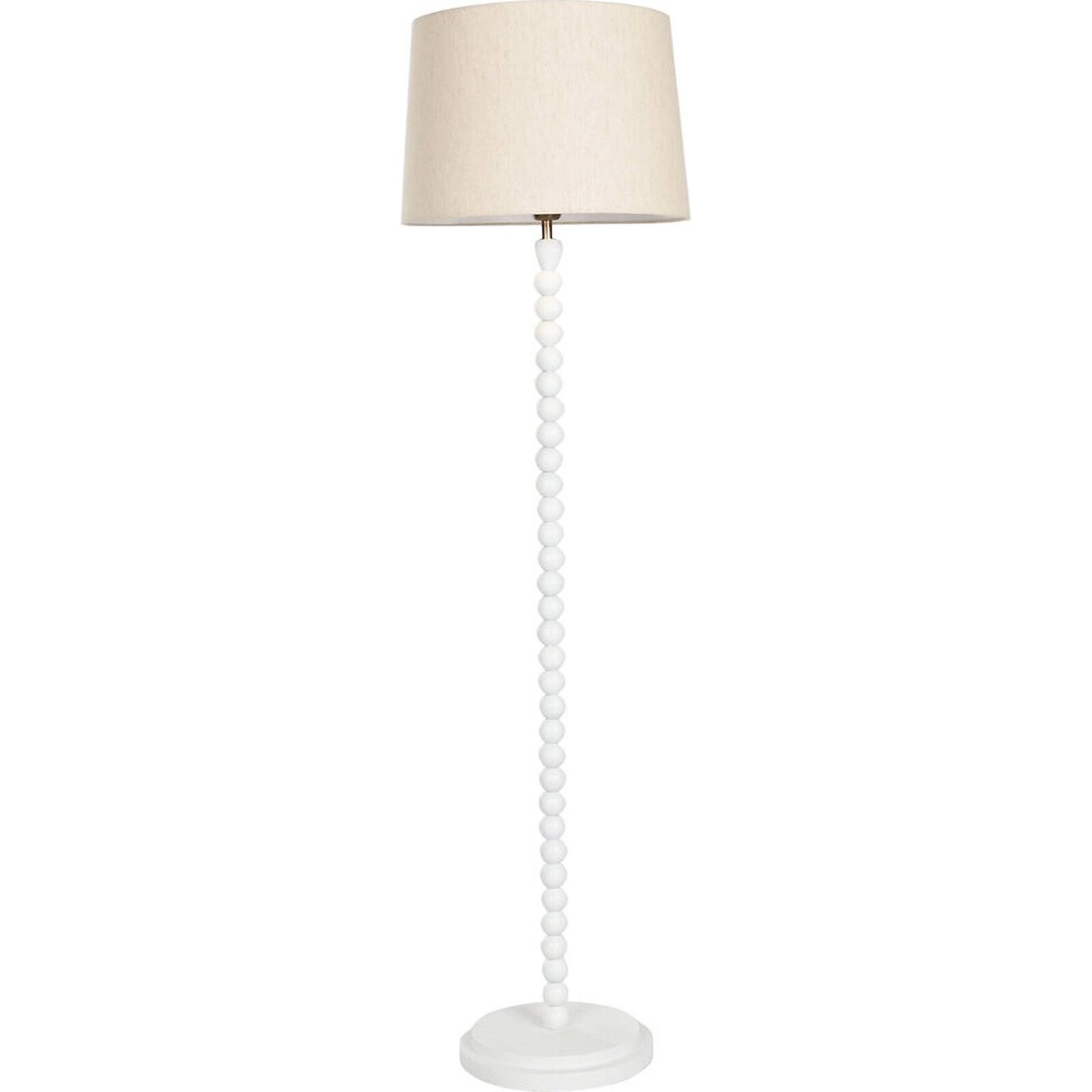 Lampe De Salon Blanche Style Moderne Romantique En Métal Et Manguier - Blanc Mat Et Beige Naturel
