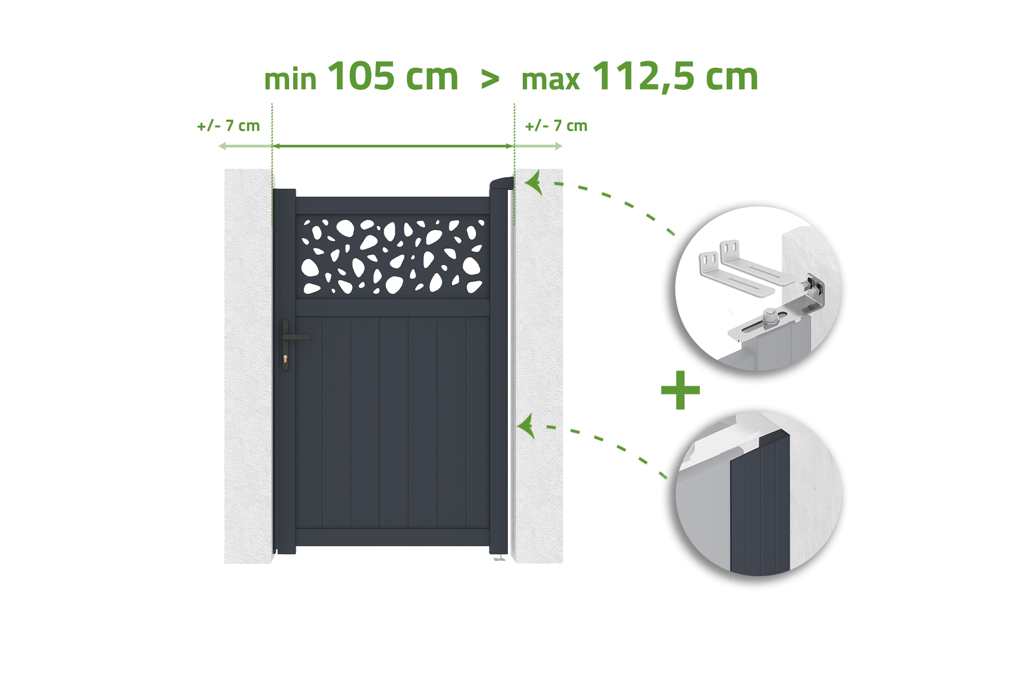 Portillon 1m Ajustable En Largeur Dolomite Sunny H.160cm Aluminium Gris