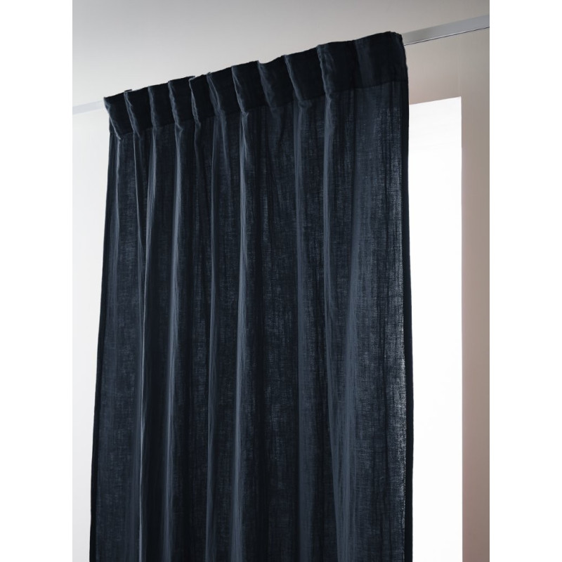 Rideau Galon Fronceur "gaïa" 140 X 240 Cm "gaze De Coton" L'Effet Papillon - Gaia Minuit - 1 Panneau 140 X 240 Cm