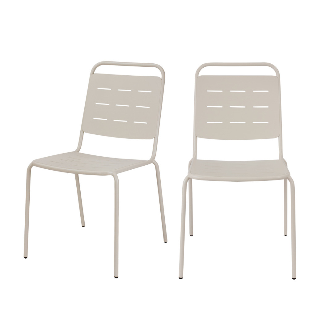 Lot 4 Chaises Jardin Métal Chaises Extérieur Terrasse Balcon Aria