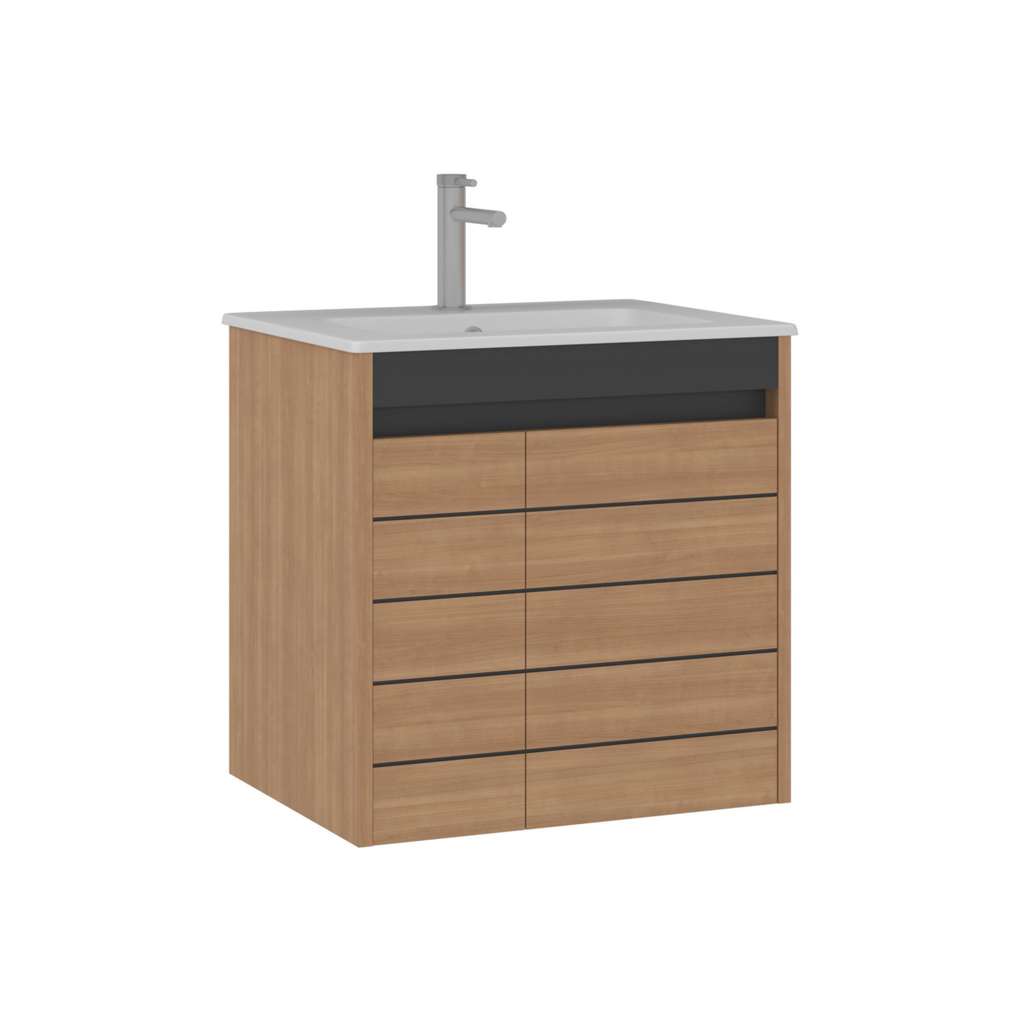 Meuble Vasque "ricato 60" - 61 X 47 X 62 Cm - Walnut