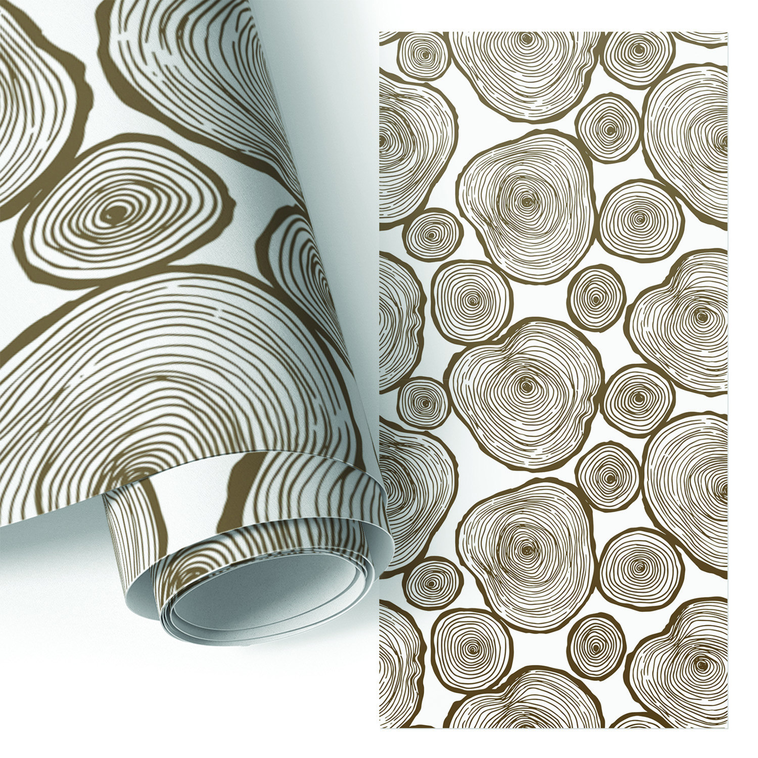 Film Adhésif - Adhésif Décoratif - Rénovation Facile - Pour Meubles - Pour Table Cercles En Bois 50x100 Cm