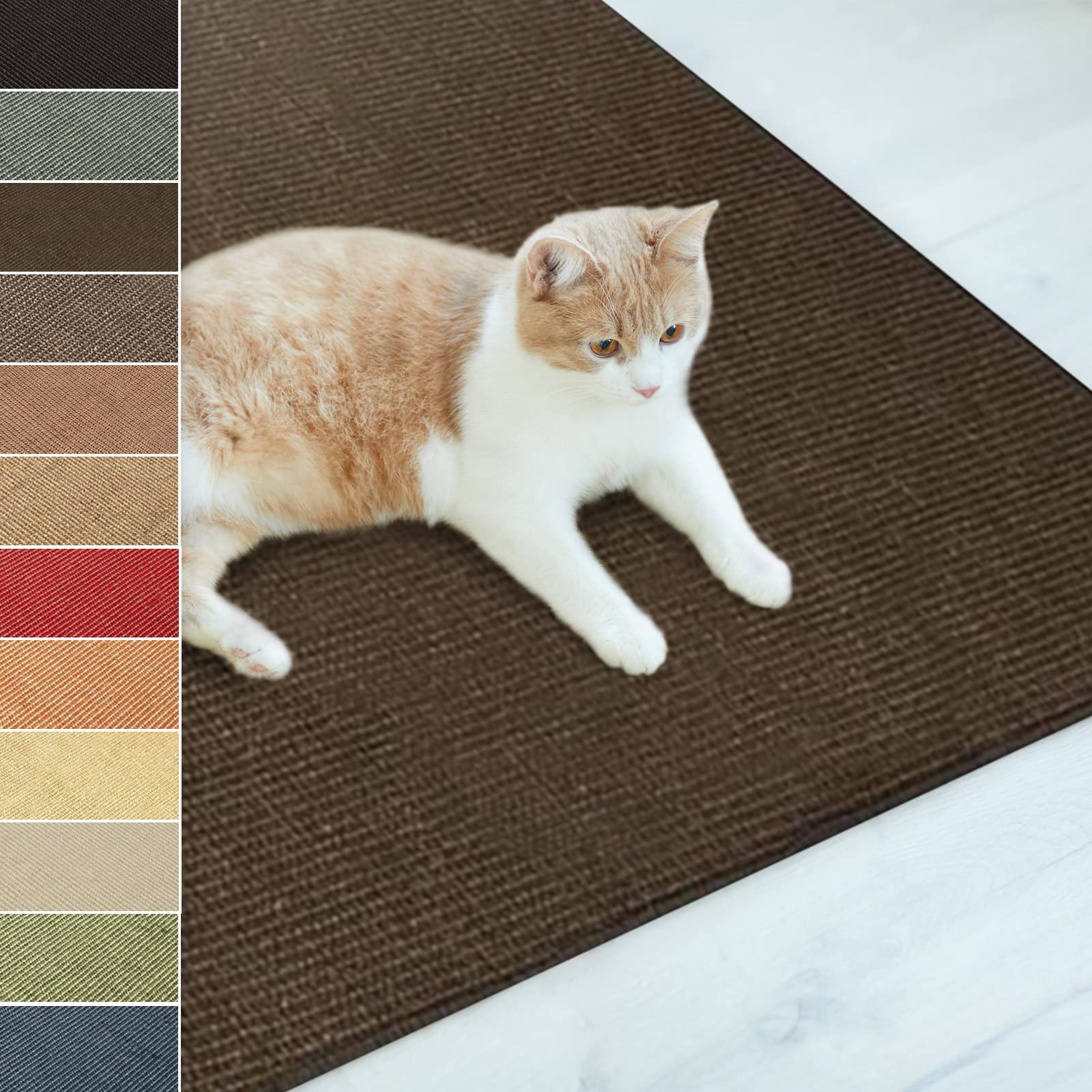 Tapis Griffoir Tapis À Chat En Sisal, 60 X 80 Cm, Marron Foncé