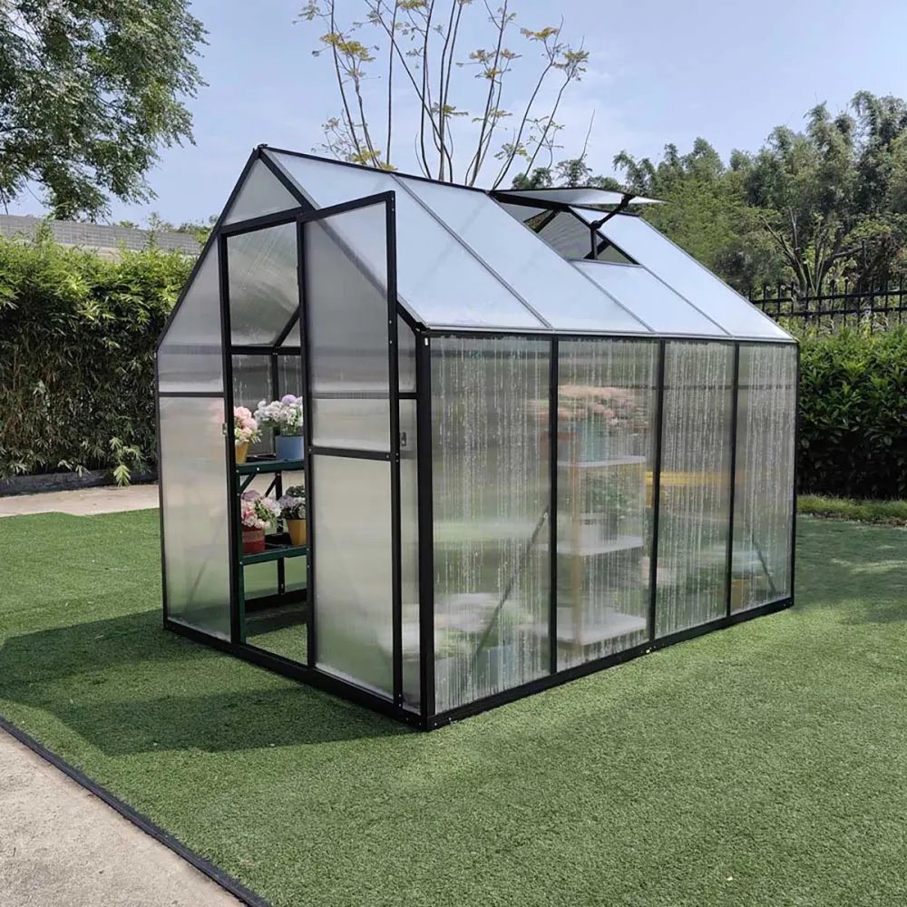 Serre De Jardin En Aluminium Et Polycarbonate 4,16 M² - 235x177x192 Cm