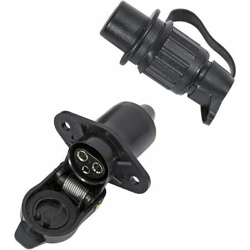 Prise Remorque 3 Broches Étanche 12v - Connecteur Pour Attelage Véhicule - Système De Câblage Standard Européen - Longue Durée De Vie