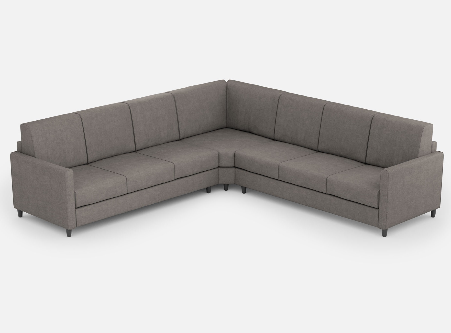 Canapé D'Angle Moderne Italien Tissu Gris Korane - 5 Tailles 281x281 Cm-taille 281x281 Cm