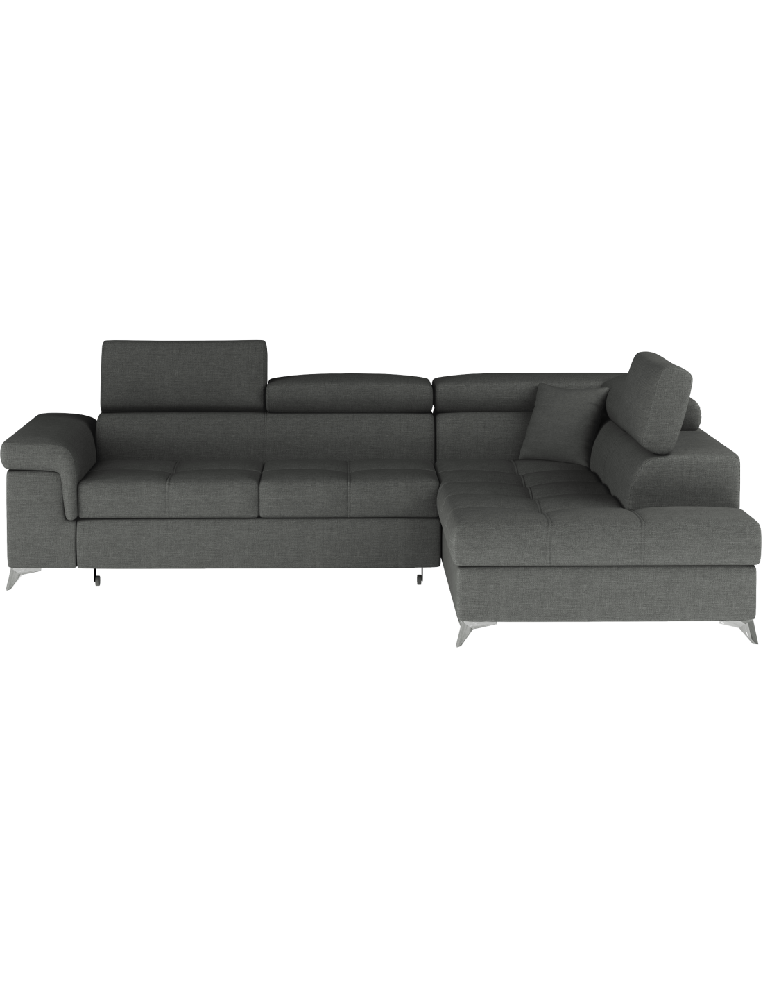 Canapé D'Angle Convertible Palazzo 4 Places Gris Foncé - Angle Droit Avec 1 Coussin