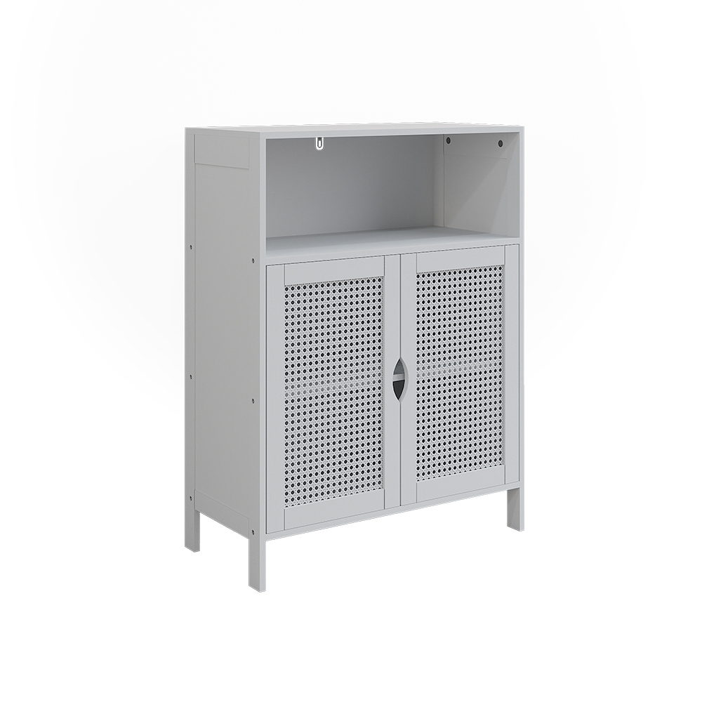 Meuble Salle De Bain Liora, Blanc, 60x80cm Avec 2 Portes, Vicco