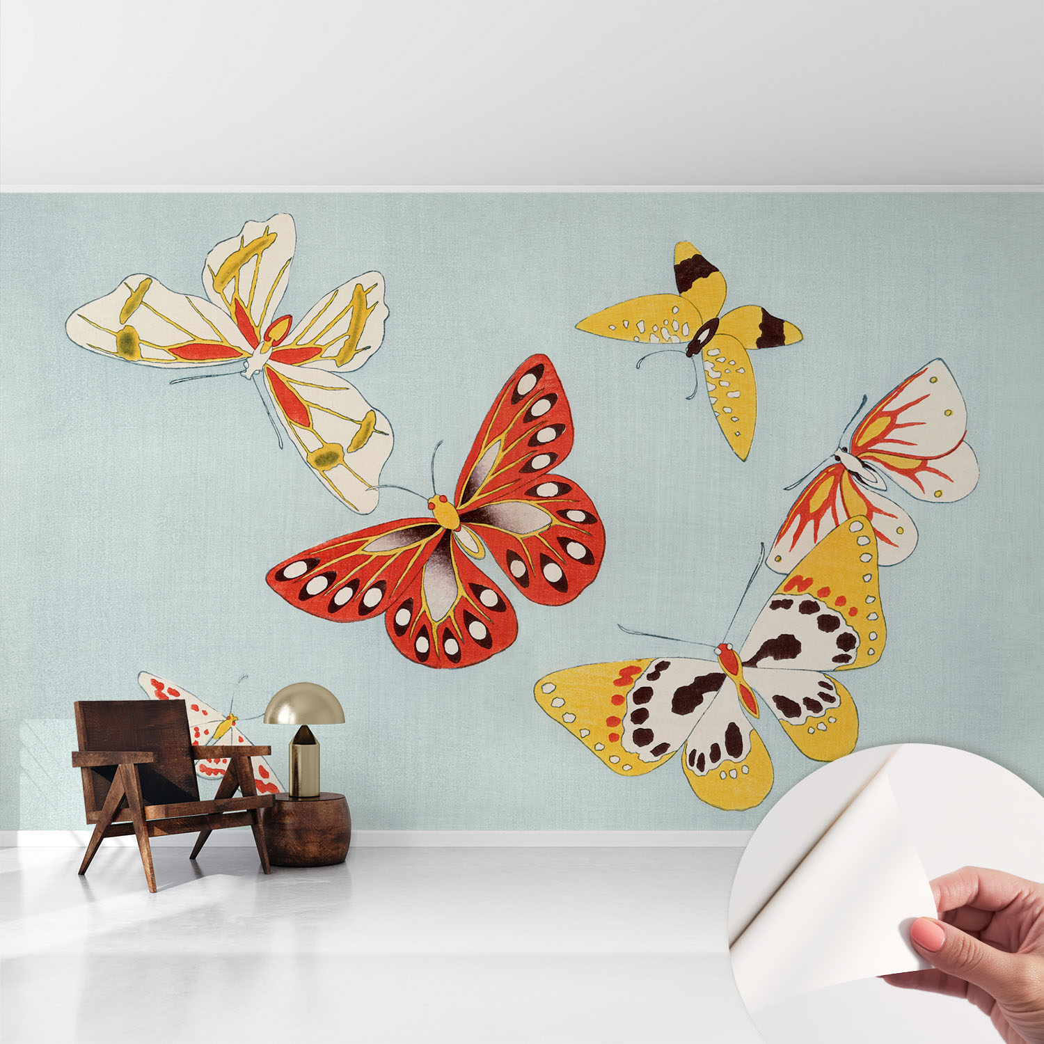Papier Peint Autocollant Avec Imprimé Pour Intérieur Moderne Application Facile A Motif Papillons Artistiques 416x254 Cm