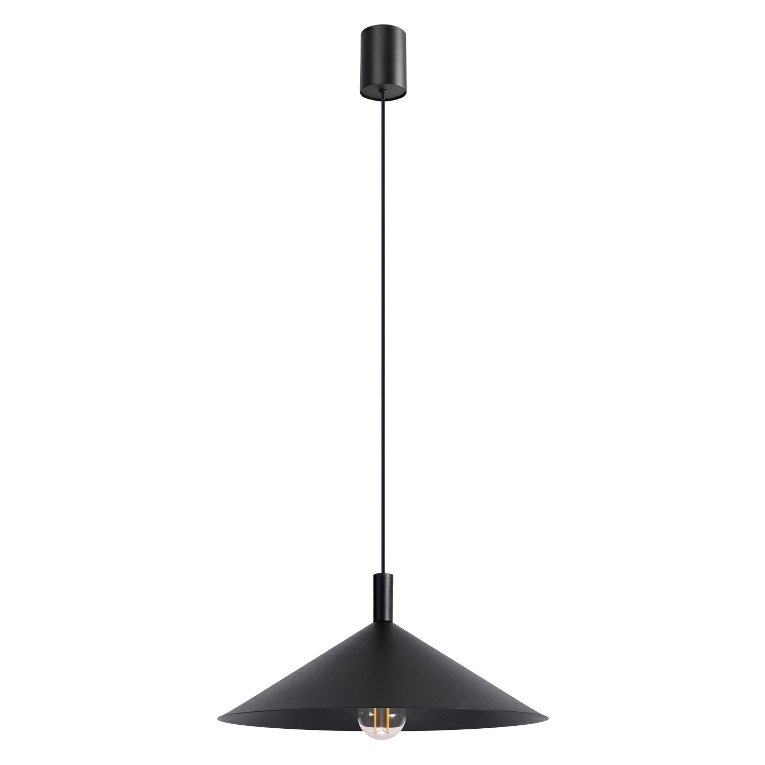 Suspension Classique Noire À Abat-jour Conique Ø40 Cm 1xe27 15w Nox Sollux Lighting