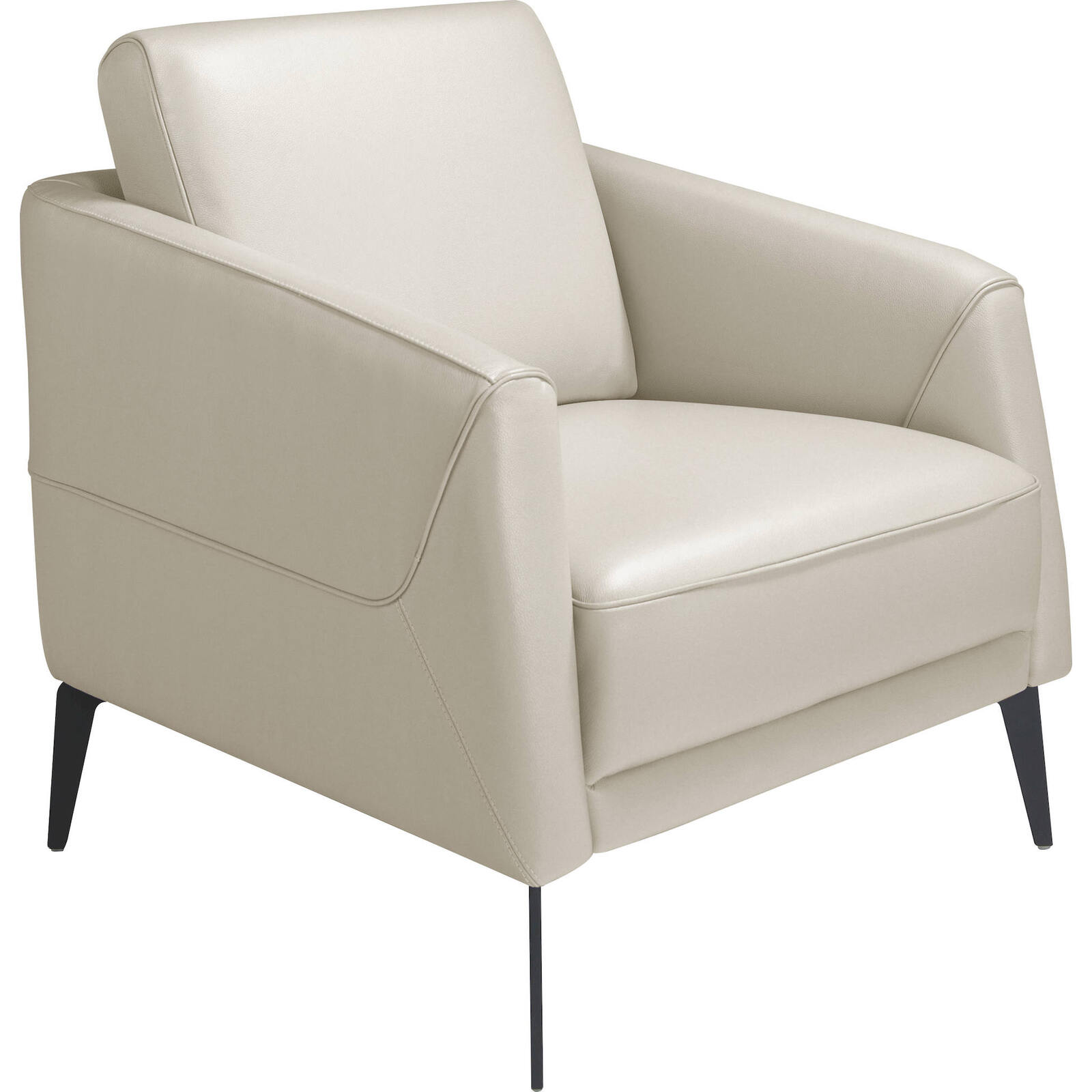 Fauteuil Design En Cuir Taupe Angel Cerda - Taupe Nuancé De Beige Élégant