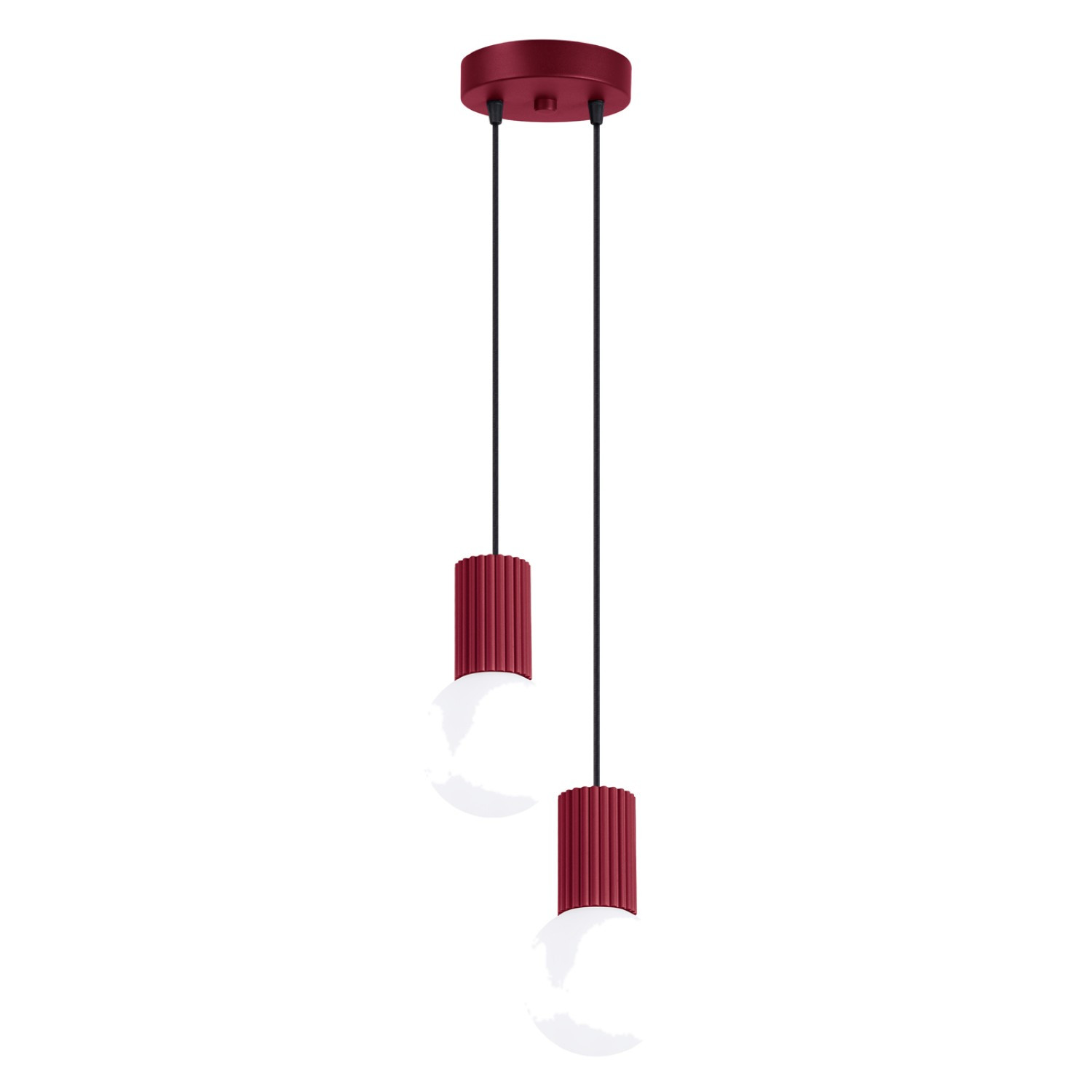 Suspensions Halo Aluminium/verre Bourgogne 2xg9 15cm Sollux