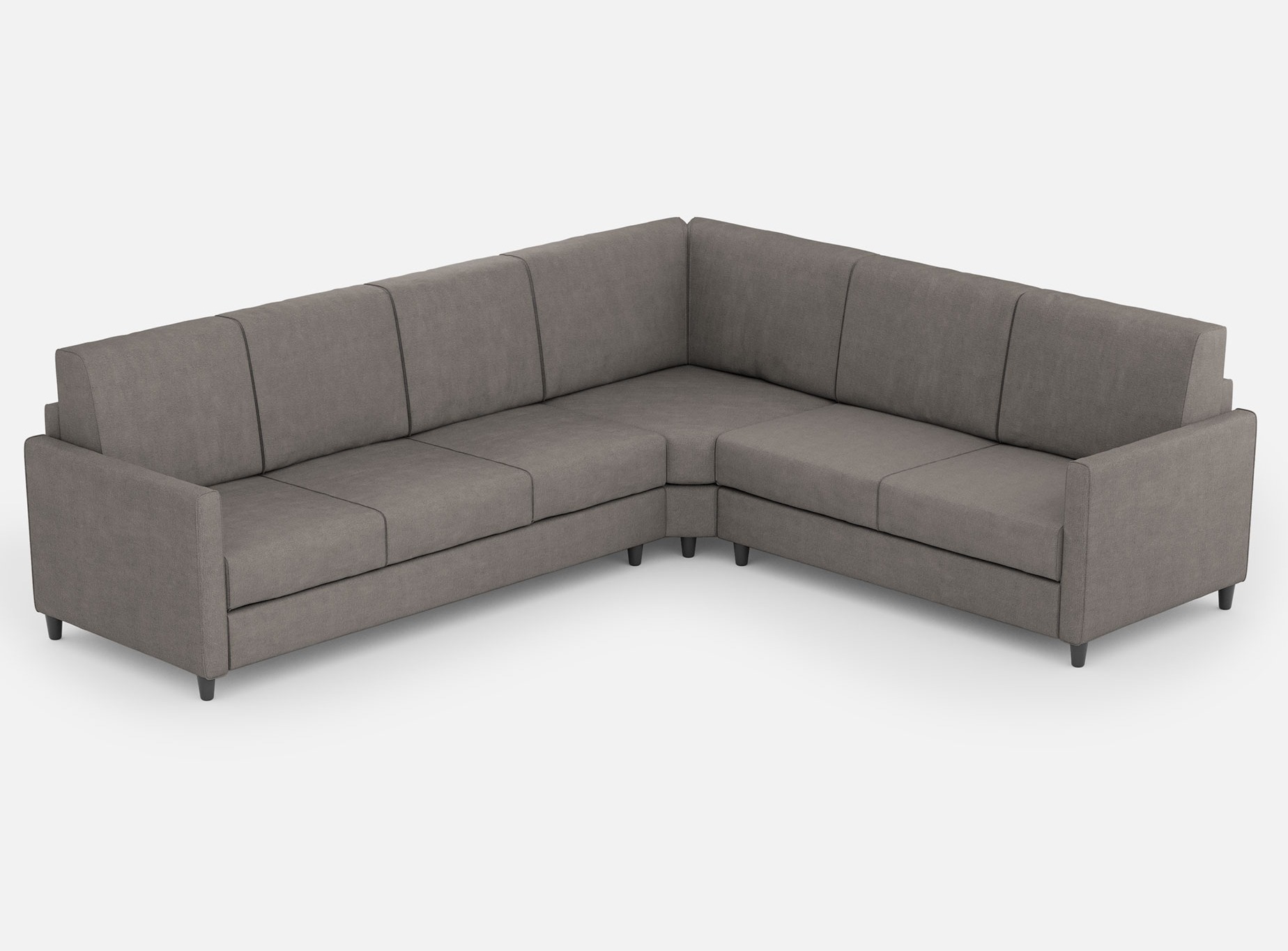 Canapé D'Angle Moderne Italien Tissu Gris Korane - 5 Tailles 281x241 Cm-taille 281x241 Cm